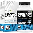 RENEW ACTIVES Probiotic Supplement for Digestive Health 60 Billion CFU per 2 Capsules - Advanced Formula with Prebiotic Benef