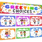 Greeting Choice Classroom Rules Poster Greetings Bulletin Board Banner Decorations Social Distancing Bulletin Wall Decor for Preschool Elementary and Middle School Teachers