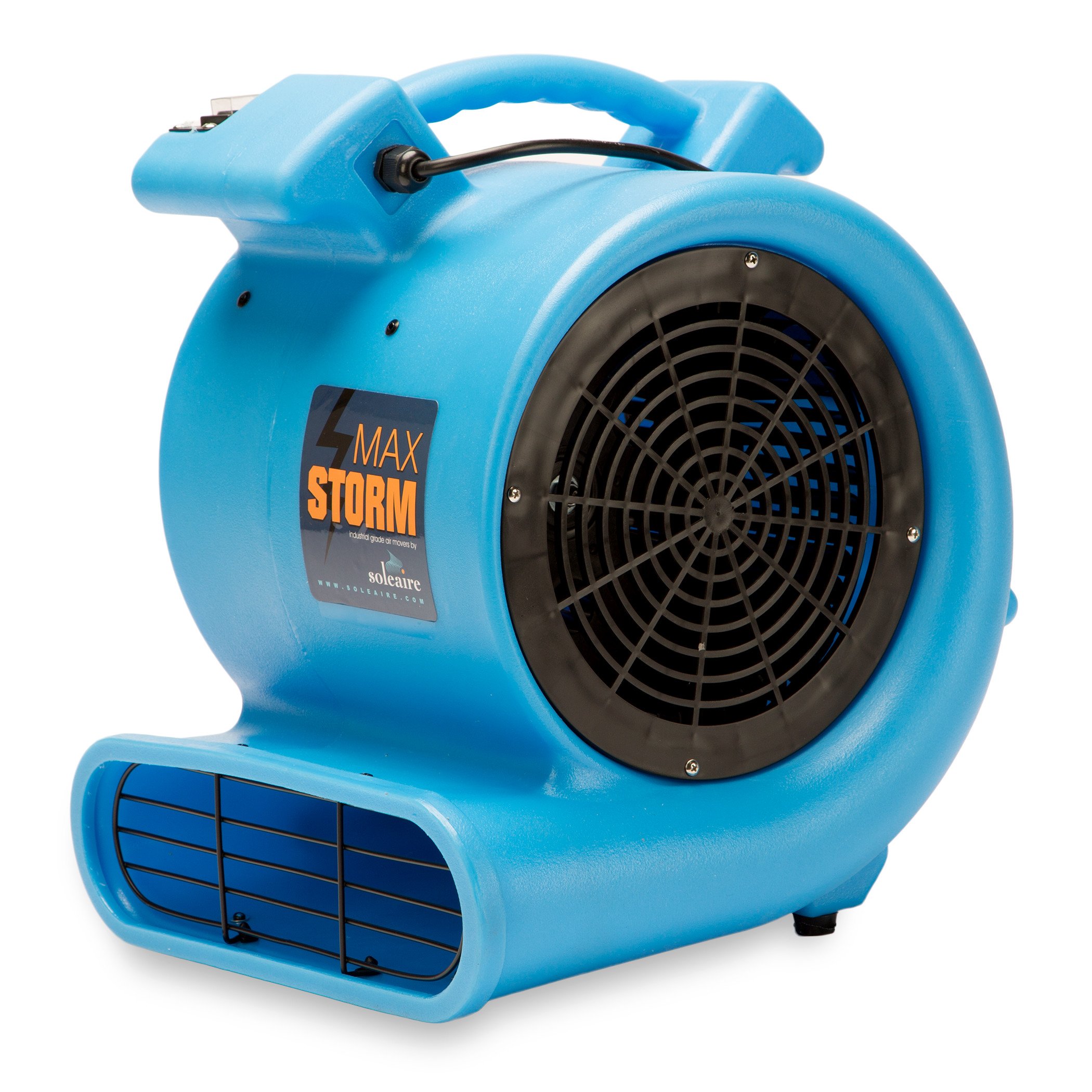 Max Storm 1/2 HP Durable Lightweight Air Mover Carpet Dryer Blower Floor Fan for Pro Janitorial Cleaner, Blue, 1 Pack