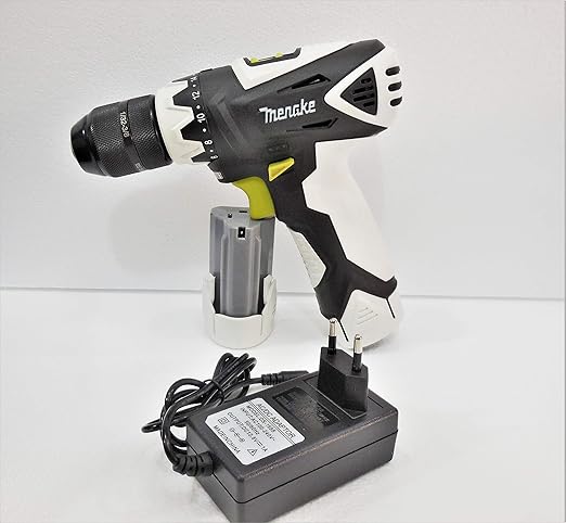 ANMSALES 6102 Menake 12V10mm Heavy Duty Metal Chuck Cordless Drill Screwdriver with Fast Charge. 2 Batteries.