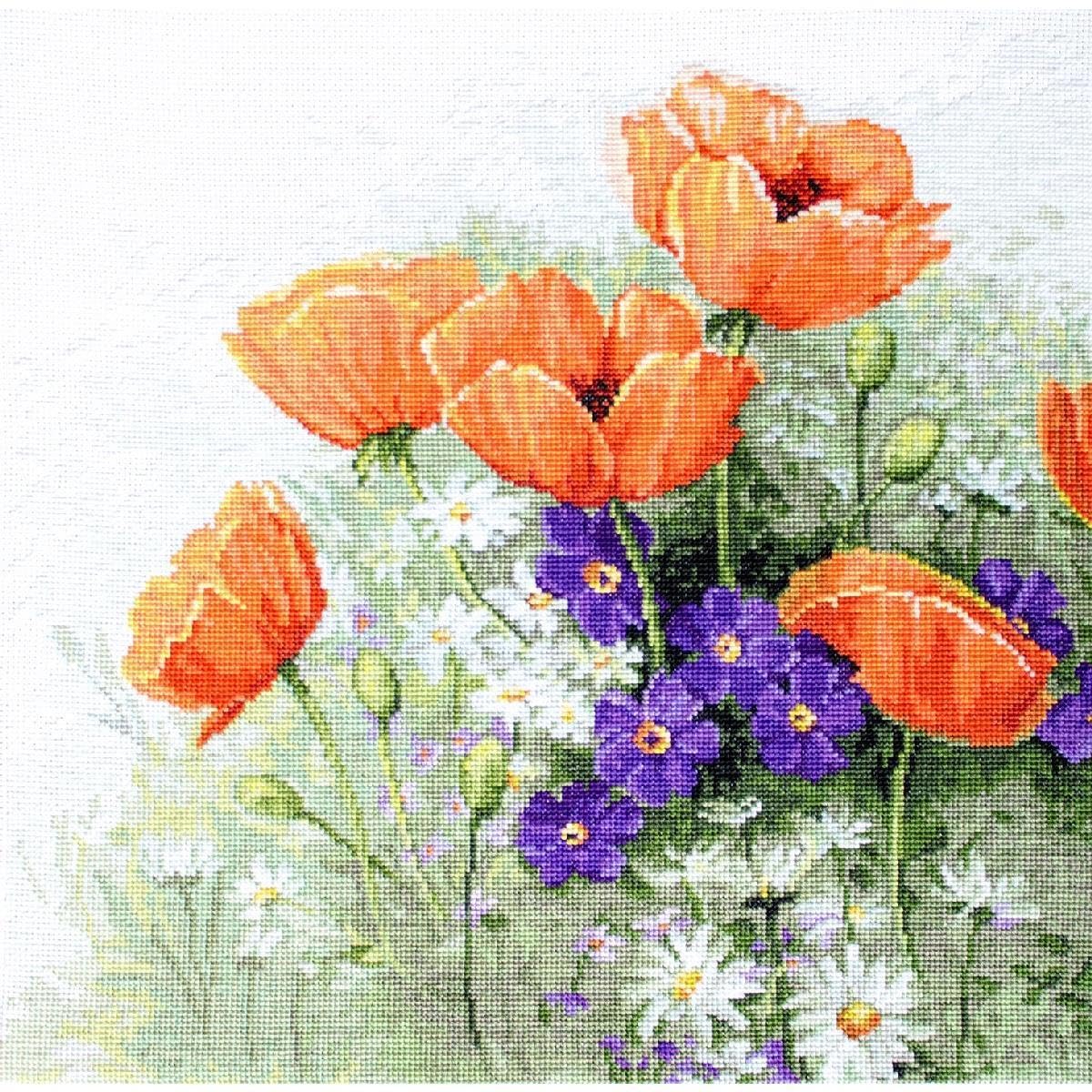 LUCAS Cross Stitch Set, Multicoloured, 15x14cm