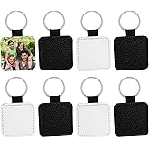 Framendino, Sublimation Blanks Keychain PU Leather Keychains Heat Transfer Key rings Chains for DIY Craft