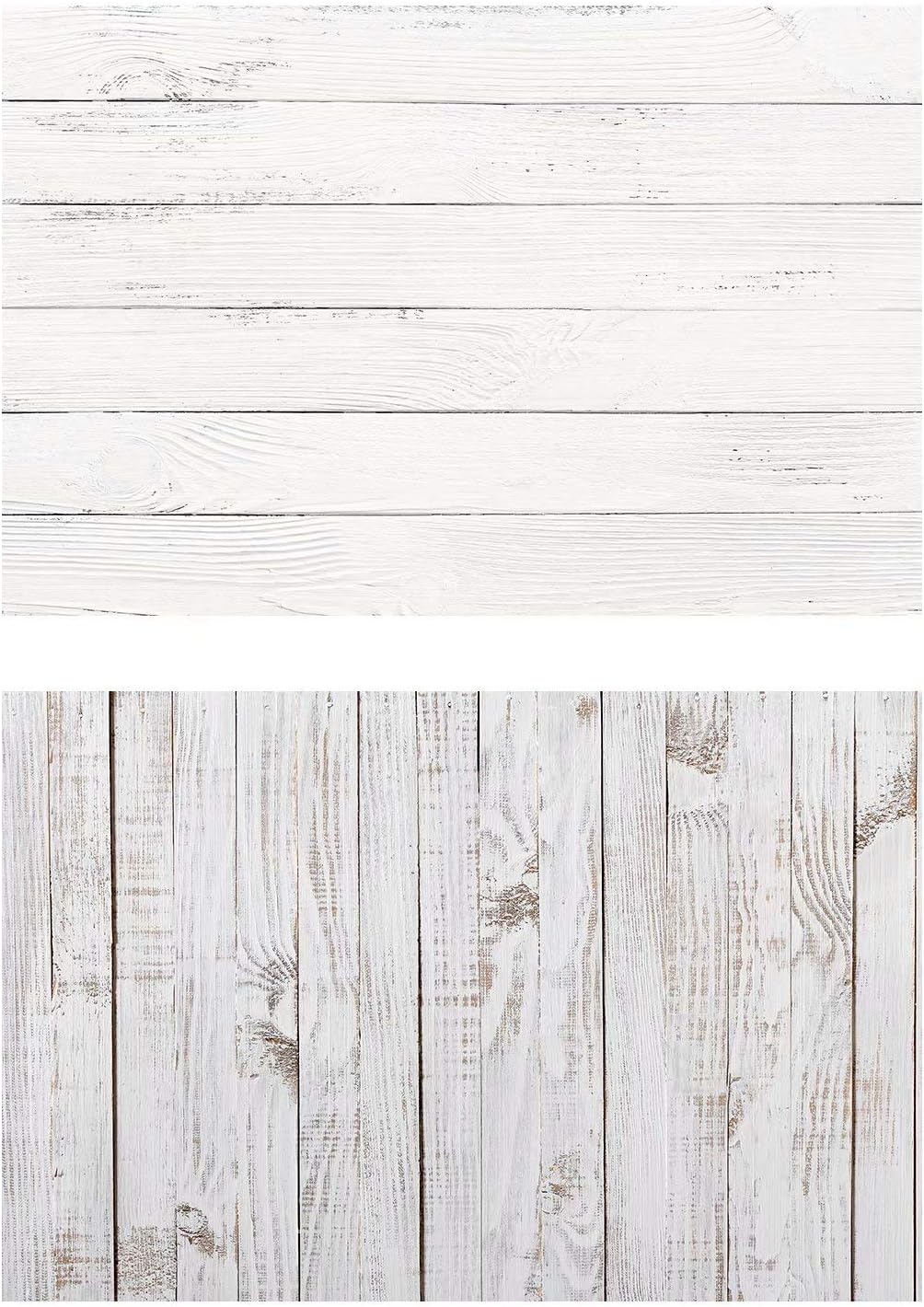NIVIUS PHOTO 2 in 1 Ins Pictures Background - Great for Manicure Cosmetics Food Photos Photography - Waterproof Thick Paper Backdrop White Wood Texture 33"x22"(83x55cm) - FUSDP-104