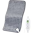 QALTGC Heating Pad, 2024 Upgraded Dual Mode Controller, Comfortable Soft for Cramps/Pain Relief, Machine Washable（18"x 33" Grey）