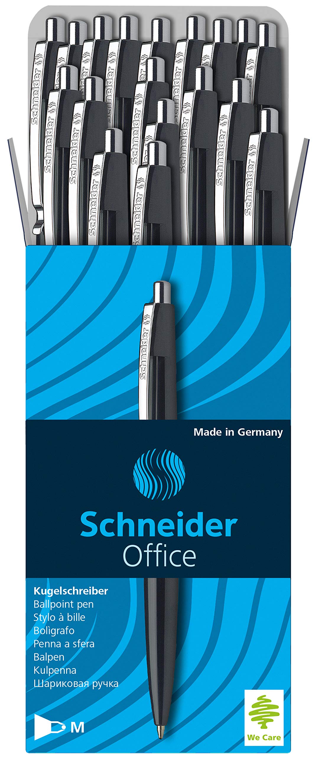 Schneider Office Ballpoint Pens M Tip Pack of 50 Black