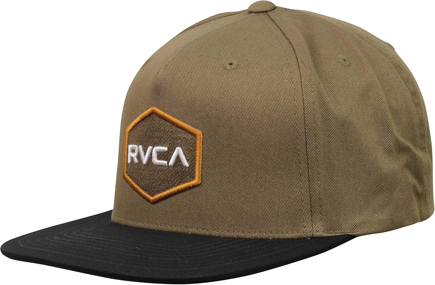 RVCA Commonwealth Snapback Hat Black 1SZ: Clothing
