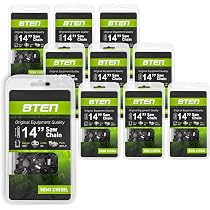 8TEN Sägeketten-Set 10 Stück | Für Husqvarna & Stihl 14 Zoll | 3/8 Zoll, .043, 50DL | Kompatibel Mit Vielen Modellen