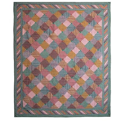 Amazon Com Patch Magic Queen Harvest Log Cabin Quilt 85 Inch By