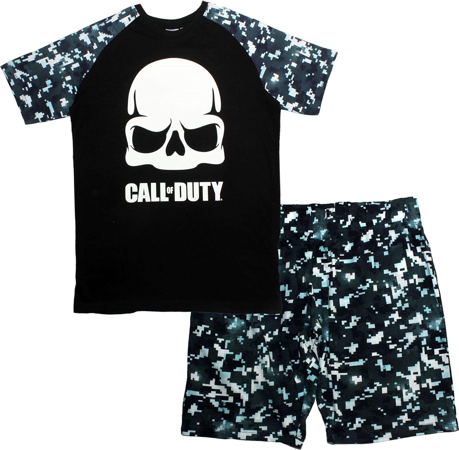 Call of Duty Mens Short Sleeve Pyjamas TShirt and Shorts Set Black