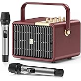 SUPNIU 320W Peak Power Karaoke Machine with Rich Deep Bass for Adults Portable Bluetooth Singing PA Speaker System Bass/Treble Adjustment with 2 UHF Wireless Microphones for Home Party Wedding Outdoor