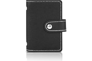 lizimandu Business Card Holder, Credit Card Holder Case PU Leather Organization Binder Name ID Card Holder for Men & Women, Holds about 20-25 Cards Capacity(1-S-Black)