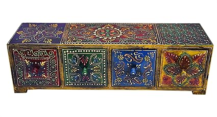 UMHISHOP Bed Side Solid Wood Diamond Drawer Theme Wooden Home and Bedroom Set of 4