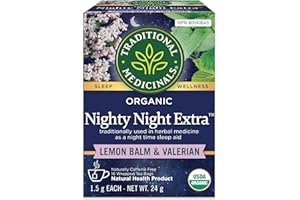 Traditional Medicinals - Organic Nighty Night Extra Herbal Tea (Pack of 1) - Natural Sleep Aid containing Valerian, Passionfl
