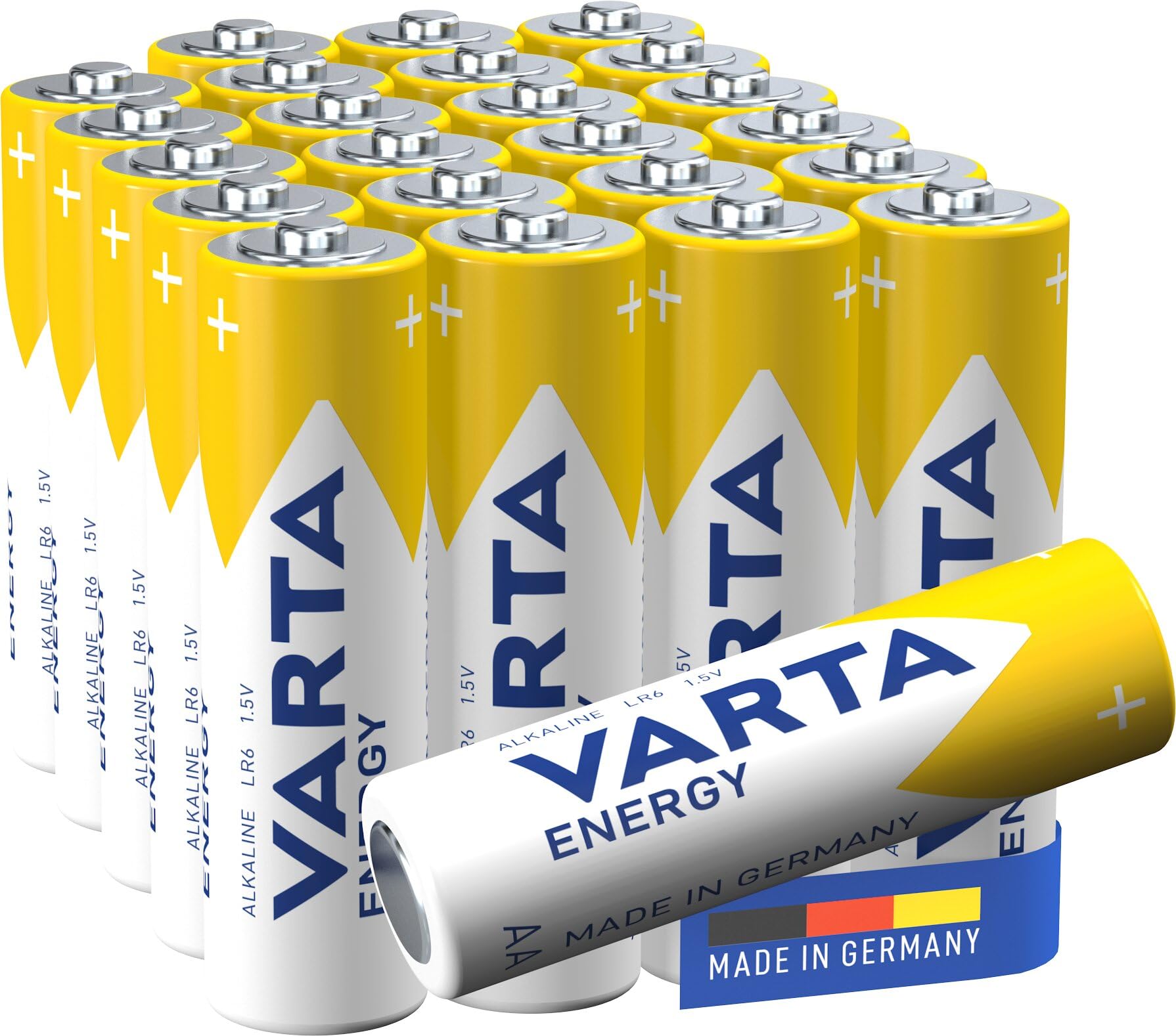 VARTA Batterien AA, 24 Stück Cube, Energy - Alkaline Mignon Batterien LR6 mit 1,5 V - Made in Germany - einfacher Grundbedarf 2