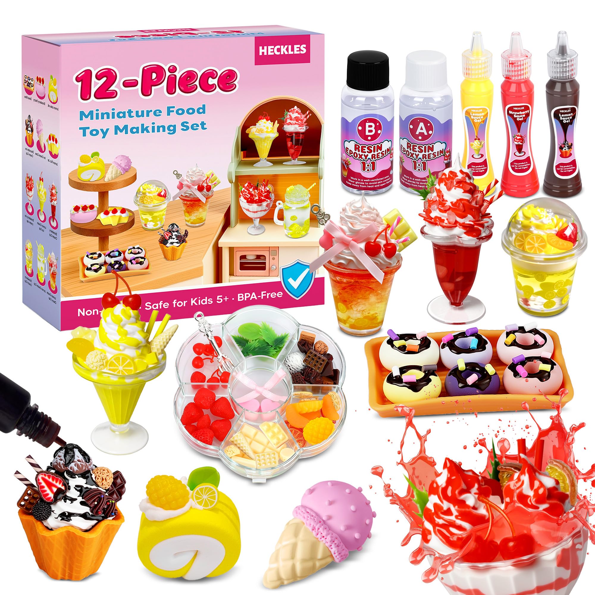 Photo 1 of 12-Piece Miniature Food Toy Making Set - DIY Tiny Play Food for Kids 5+ | Non-Edible, Pretend Kitchen Play for Little Chefs | Birthday Gifts and Party Favors to Spark Creativity and Imagination