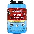 Catchmaster Reusable Fly Traps Outdoor Jar 1-Pack, Bug Catcher and Flying Insect Trap with Food-Based Lure for Pest Control, Pet Safe, Non Toxic Bulk Fly Traps