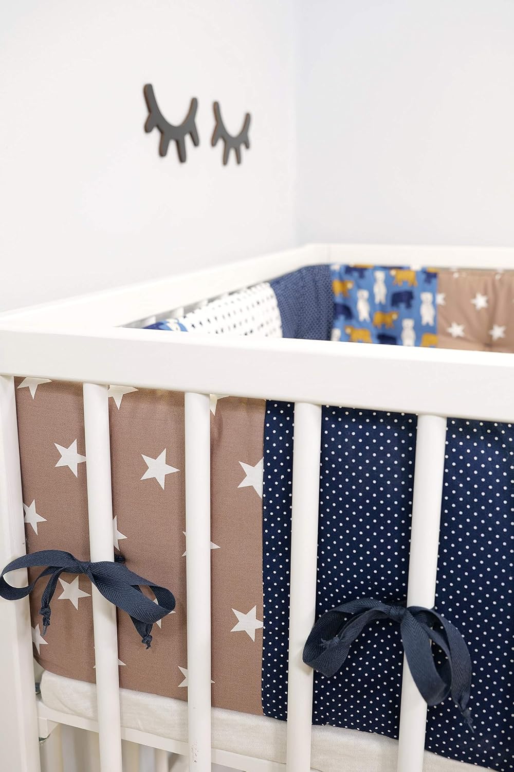grey star cot bumper