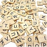 IRYNA 100Pcs Wooden Scrabble Letters for Crafts A-Z Capital Tiles Children's view 2