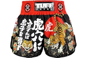 TUFFPAYAK Muay Thai Boxing Shorts, MMA Training Kickboxing Trunks Retro Shorts