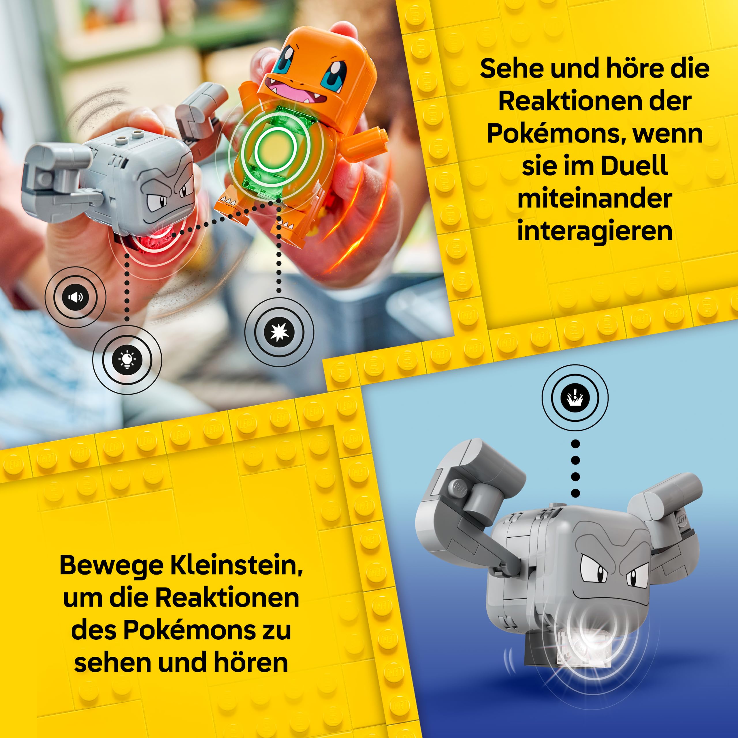 LEGO Pokémon SMART Play: Glumandas und Kleinsteins Höhlenduell - kompatibles interaktives Set mit 2 SMART Tags und 2 Pokémon Figuren - Geschenkidee für Kinder ab 6 Jahren - 72157 6