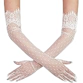 XXDingbs Women's Long Lace Gloves Gothic Lolita Long Opera Gloves for 1920s Christmas Costume Bridal Evening