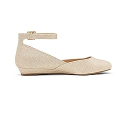 DREAM PAIRS Womens Low Wedge Ankle Strap Casual