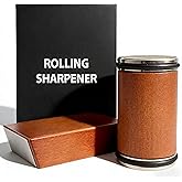 Bladeon Knife Sharpener, Rolling Knife Sharpener with Diamond & Ceramic Abrasives and 15/20° Magnetic Angle Guide for Kitchen, Chef & Outdoor Knives