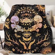 Amazon.com: Mushroom Decor, Moth Moon Blanket Witch Gifts for ...