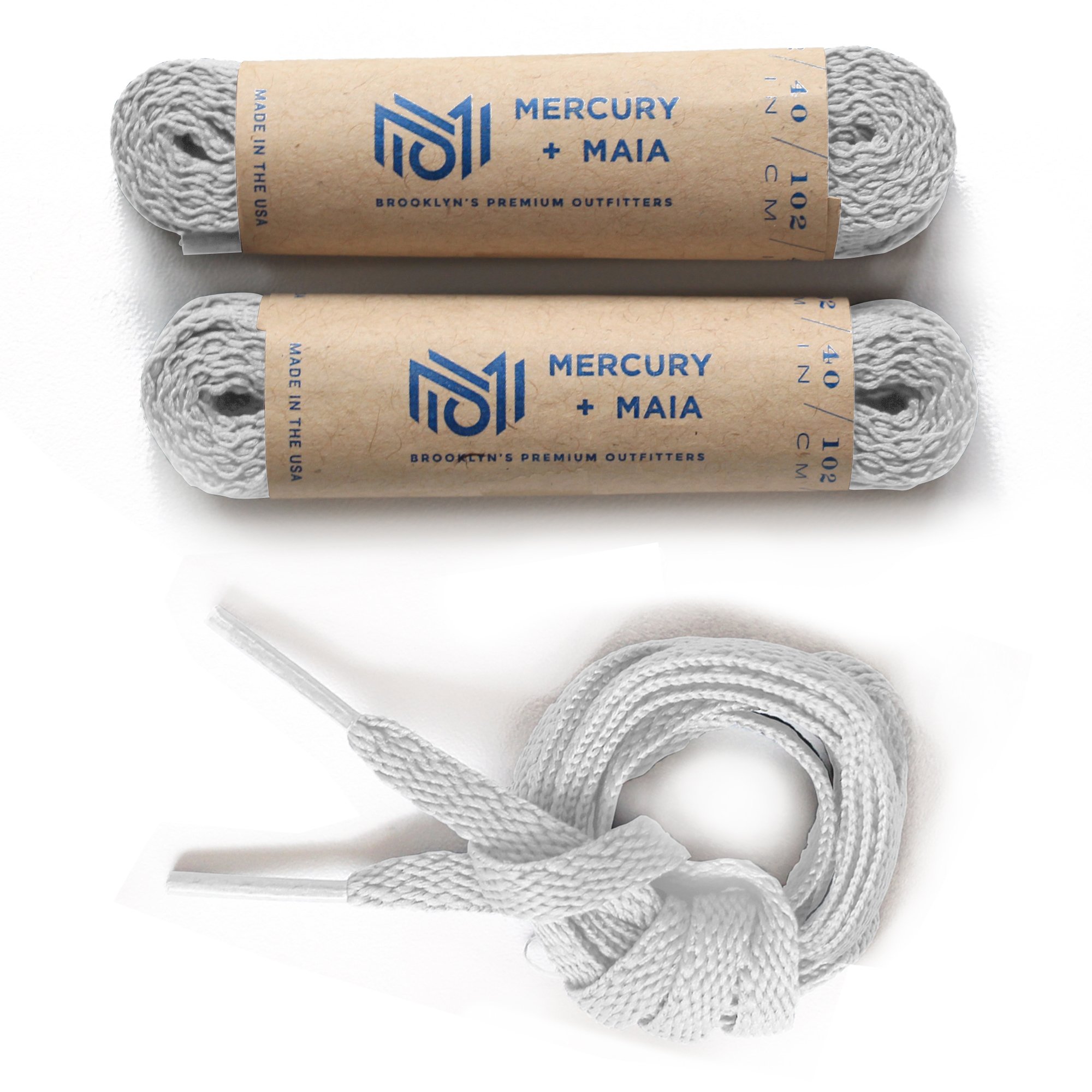 Mercury + Maia Men's Flat Dress Shoe Laces 2 Pair Pack (27 Inches