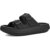 BRONAX Pillow Slippers for Women and Men | Adjustable Double Buckle Shower Slides | Cushioned Thick Sole Sandals