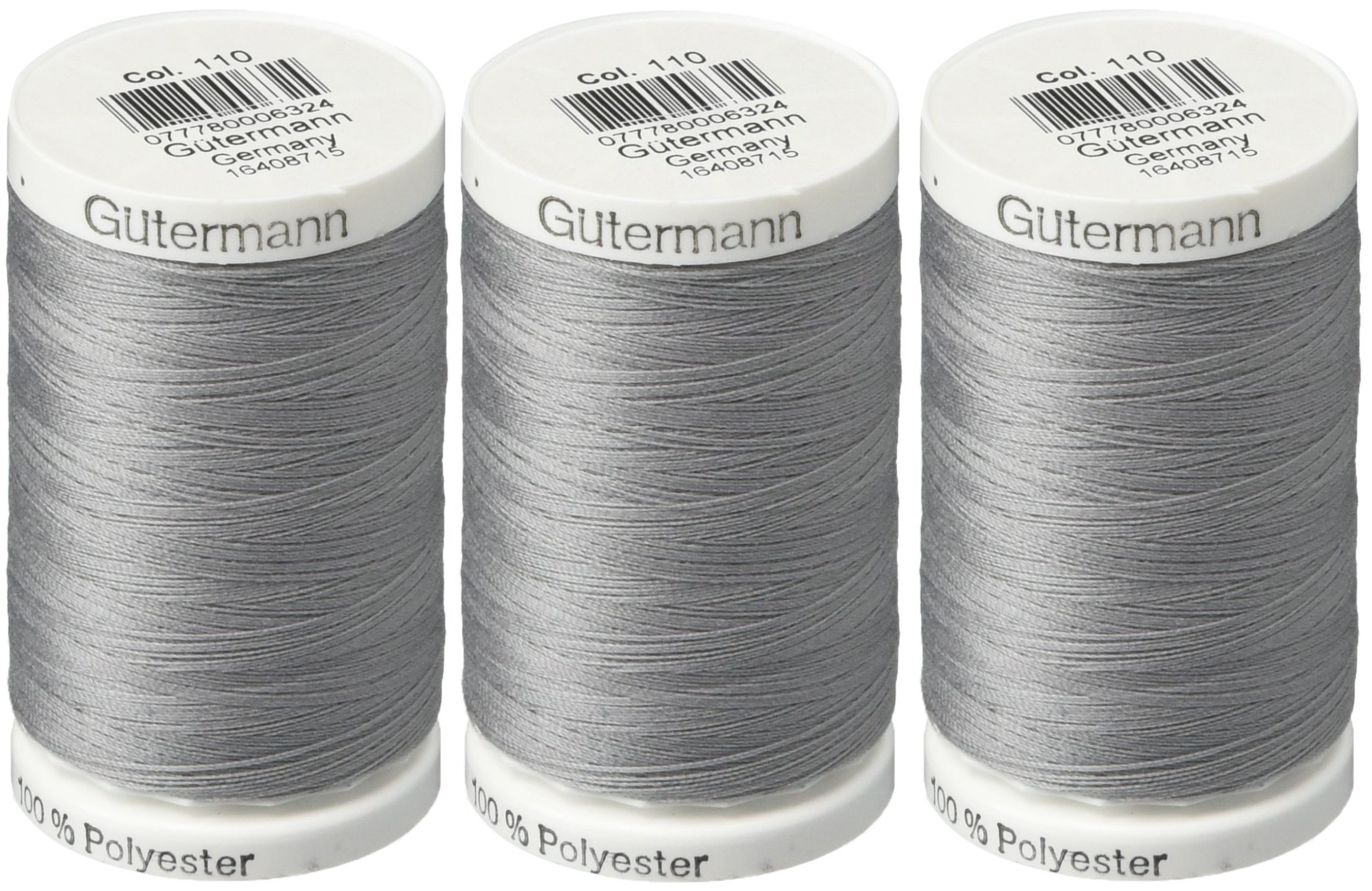 Gutermann Sew-All Thread, 547-Yard, Slate (3 Pack)