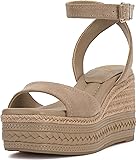 Vince Camuto Women's Lilla Wedge Sandal, Tortilla