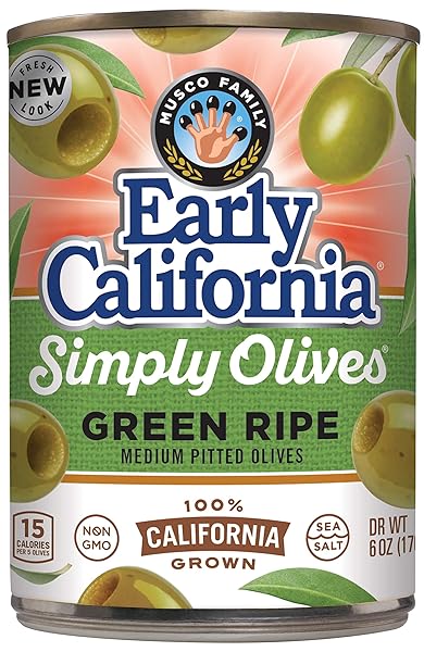 EARLY CALIFORNIA SIMPLY OLIVES GREEN RIPE PITTED OLIVES,...