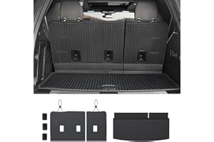 JOULARISE Cargo Mat Backrest Mats for 2021-2025 2026 Chevrolet Chevy Tahoe/GMC Yukon Accessories(Not for Yukon XL), All Weather TPE Trunk Liner 3rd Row Seat Back Covers(Cargo Mat+3rd Row Backrest Mat)