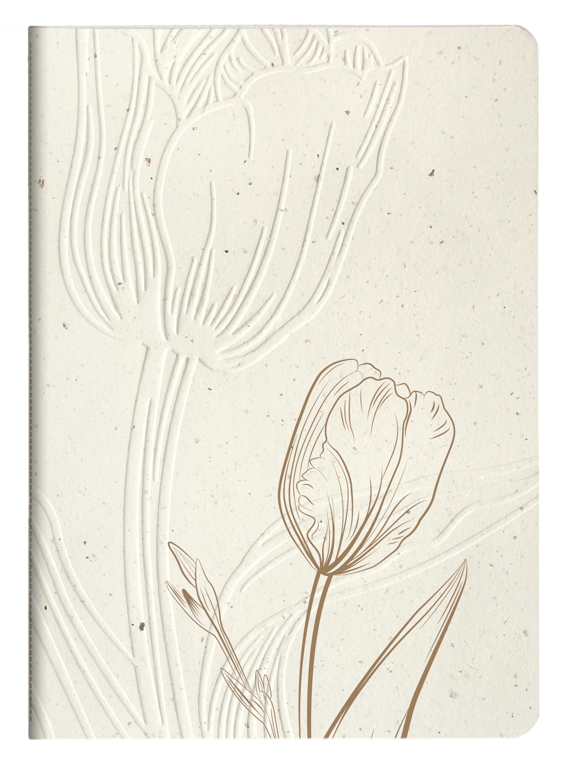 Clairefontaine 813066C - A Thread-stitched Notebook with Tulip/Nature/Floral Pattern - A5 14.8x21cm 64 Dotted Pages Ivory Paper 90g - Tulip Paper Collection — image 1