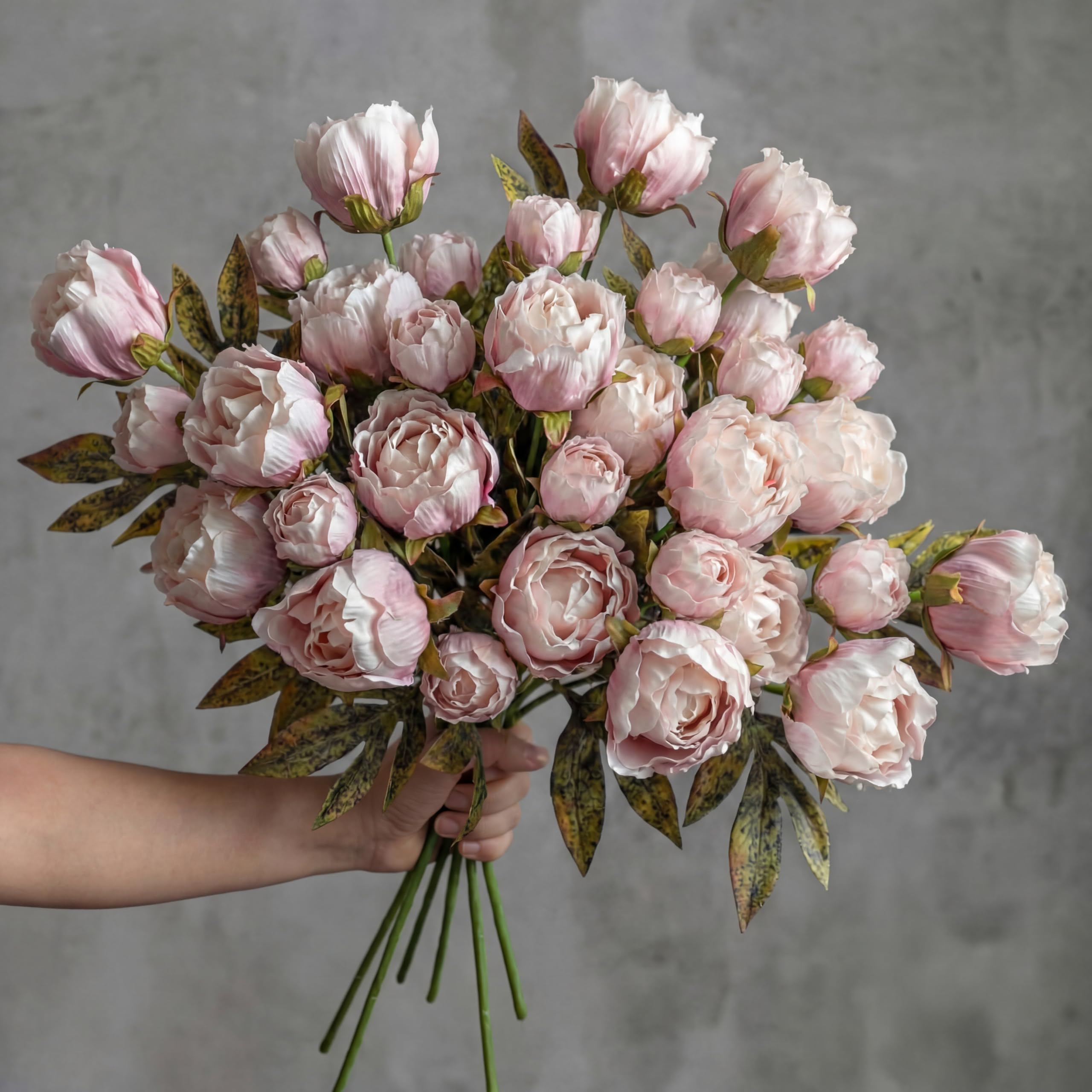 Photo 1 of Thiccywoov 12 Pcs Faux Peony Stems Flowers Bulk Vintage Artificial Silk Peonies Stems Real Look Fake Peonies Branches for Vase Filler DIY Bouquet Centerpieces Home Indoor Outdoor Decorations