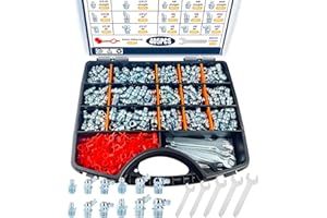 PAIGOIN Grease Fittings Kit, 405Pcs SAE & Metric Grease Fitting Assortment, NPT 1/4" 1/8" M6 M8 M10 Straight 45 90 Degree Grease Zerk Fittings with Caps and Wrench Kit(7-11Mm) for Grease Gun