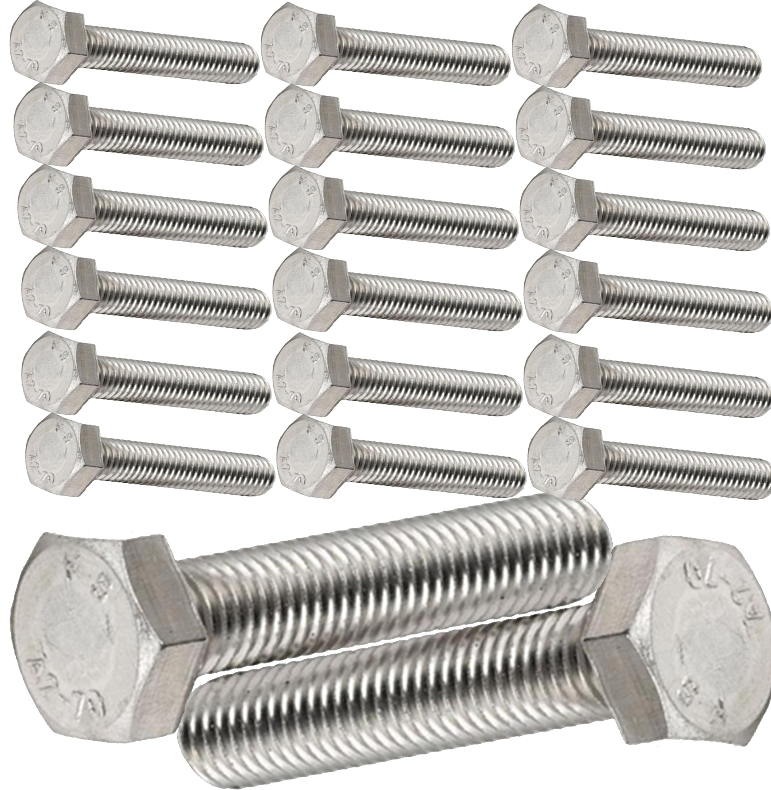 M3 x 40mm Hex Head Bolts Fully Threaded – A2 304 Stainless Steel Hexagon Set Screws DIN 933 Metric Fasteners for General Engineering, Construction & DIY (Pack of 20)