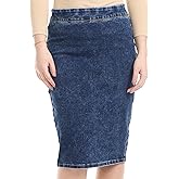 ESTEEZ Womens Jean Pencil Skirt - Pull-On - 4 Way Stretch Denim 'Venice'