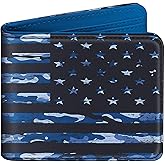 Bistup Boys Wallet Cute Leather Bifold Wallet for Men Teen Boys Cool Credit Card Cash Holder Rfid Blocking Blue American Bi Fold Small Wallets With Coin Pocket Id Window Slim Teens Little Boy Youth
