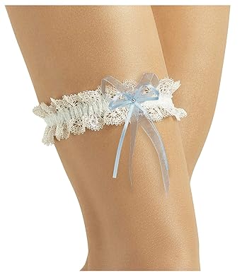 BrautChic® Vintage Strumpfband zur Hochzeit- Elegantes Spitzenstrumpfband f. d. Braut, Glitzerstrasspunkt- Hochzeitsgeschenk 