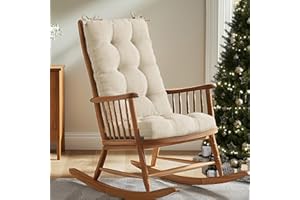 Codi Rocking Chair Cushions, Water Resistant Glider Rocker Replacement Cushion Set for Patio Porch Garden - Fits Most Standard Rockers, Beige 1PK