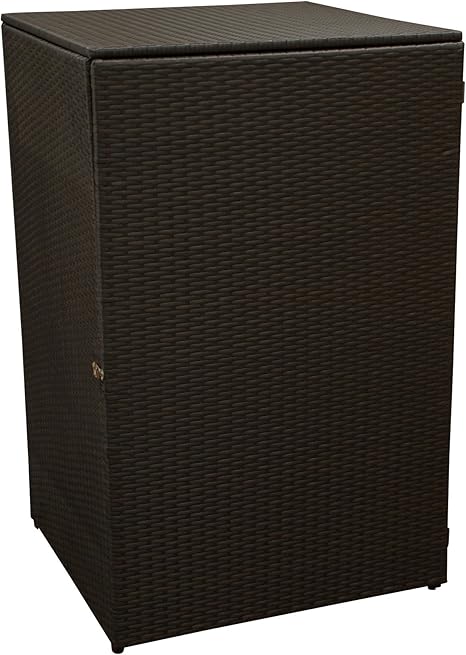 Gartenmoebel Einkauf Mulltonnenbox Fur Tonnen Bis 120 Liter 64x66x109cm Stahl Polyrattan Geflecht Mocca Amazon De Garten