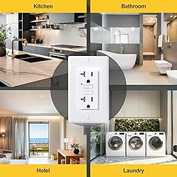 20A GFCI Outlet, Tamper-Resistant GFI Duplex