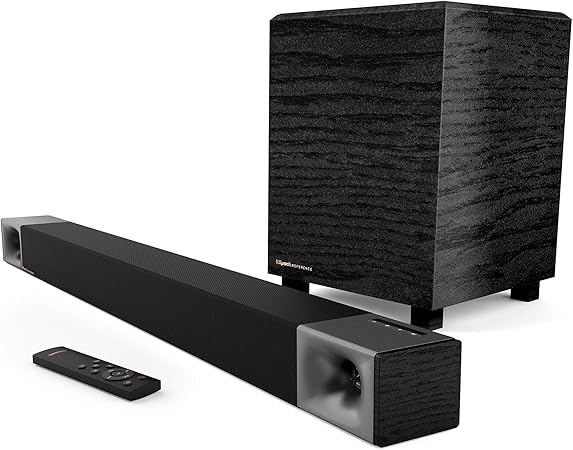 cinematic 2.1 soundbar with a wireless subwoofer