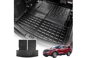 Dattumar Cargo Mat Compatible with 2020-2025 2026 Ford Explorer TPE All Weather Trunk Mat Back Seat Cover Protector for 6&7 Passenger 2025 Explorer Accessories (Upgrade Trunk Mat with Backrest Mat)