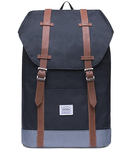 KAUKKO Rucksack Damen Herren Vintage Reiserucksack für 14' Notebook Lässiger Daypacks Schultaschen