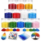Yiyiring Fusible Glass Frit Assortment 12 Colors 90 COE Glass Mosaic Tiles Bulk for Crafts for Art Crafts, Mosaic Making Projects, Home Decor, and More 10 oz Each Jar