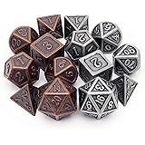 Haxtec Viking Metal DND Dice Set D&D 7PCS of D20 D12 D10 D8 D6 D4 for Dungeons and Dragons TTRPG Games (2 Pack)