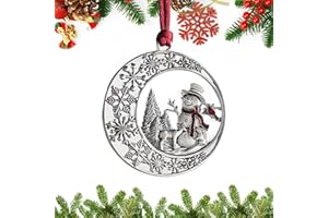 HNLUGF Christmas Ornaments, 2025 Solid Pewter Christmas Tree Ornament Handcrafted Metal DIY Hanging Craft Collectibles for Xmas Trees Home Party Party Gifts (Snowman)